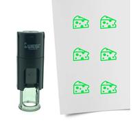 Tampon encreur CombiCraft Fromage - 10 mm rond - Encre verte - Cassette d’encrage remplaçable - Utile pour cartes de collection, bullet journals ou autres projets créatifs