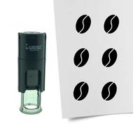 Tampon encreur CombiCraft Grain de café - 10 mm rond - Encre noire - Cassette d’encrage remplaçable - Utile pour cartes de collection, bullet journals ou autres projets créatifs