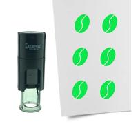 Tampon encreur CombiCraft Grain de café - 10 mm rond - Encre verte - Cassette d’encrage remplaçable - Utile pour cartes de collection, bullet journals ou autres projets créatifs