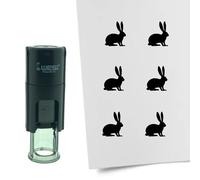 Tampon encreur CombiCraft Lapin - 10 mm rond - Encre noire - Cassette d’encrage remplaçable - Utile pour cartes de collection, bullet journals ou autres projets créatifs
