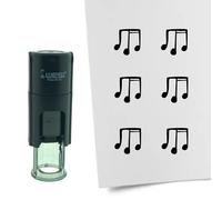 Tampon encreur CombiCraft Note de musique - 10 mm rond - Encre noire - Cassette d’encrage remplaçable - Utile pour cartes de collection, bullet journals ou autres projets créatifs