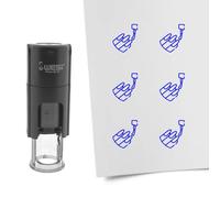 Tampon encreur CombiCraft Ongles peints - 10 mm rond - Encre bleue - Cassette d’encrage remplaçable - Utile pour cartes de collection, bullet journals ou autres projets créatifs