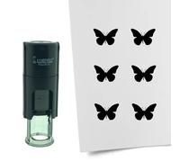 Tampon encreur CombiCraft Papillon - 10 mm rond - Encre noire - Cassette d’encrage remplaçable - Utile pour cartes de collection, bullet journals ou autres projets créatifs