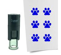 Tampon encreur CombiCraft Patte de chien - 10 mm rond - Encre bleue - Cassette d’encrage remplaçable - Utile pour cartes de collection, bullet journals ou autres projets créatifs