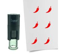 Tampon encreur CombiCraft Piment - 10 mm rond - Encre rouge - Cassette d’encrage remplaçable - Utile pour cartes de collection, bullet journals ou autres projets créatifs