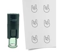 Tampon encreur CombiCraft Smiley Rock - 10 mm rond - Encre noire - Cassette d’encrage remplaçable - Utile pour cartes de collection, bullet journals ou autres projets créatifs