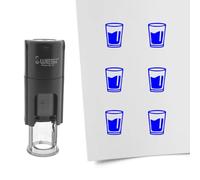 Tampon encreur CombiCraft Verre d'eau- 10 mm rond - Encre bleue- Cassette d’encrage remplaçable - Utile pour cartes de collection, bullet journals ou autres projets créatifs