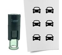 Tampon encreur CombiCraft Voiture - 10 mm rond - Encre noire - Cassette d’encrage remplaçable - Utile pour cartes de collection, bullet journals ou autres projets créatifs