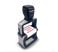 Tampon encreur dateur personnalisable avec votre propre texte - Trodat Professional Line 5440 - Dimension : 48 x 27 mm - 2 + 2 lignes de texte maximum - Date modifiable 4mm - Encre rouge incluse