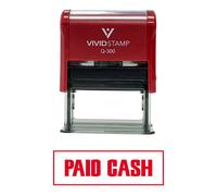 Tampon encreur de bureau Pay en esp ces (rouge) - Grand format