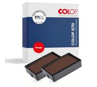 Tampon encreur de rechange COLOP E/10 | Rouge | 2 pièces | Kit de recharge pour les modèles Printer 10, S120, S126, S120/W, S160 | Encre indélébile et certifiée ISO | Qualité COLOP d'origine
