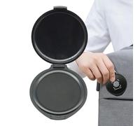 Tampon encreur d'empreintes digitales - Étui rond en PVC noir de 5 x 5,8 cm, fournitures publiques notaires portables, outil de sécurité d'identification fiable | Appareil de vérification de documents