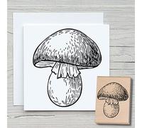 Tampon encreur en bois Motif champignon 30 x 35 mm