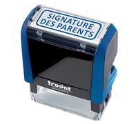 Tampon encreur enseignant Signature des Parents Trodat 4912 X-Print encrage automatique rechargeable - Encre de couleur bleue - Format de l’impression 45 x 16 mm - Idéal pour les documents d'école