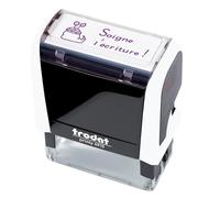 Tampon encreur enseignant "Soigne l'écriture" Trodat Printy 4910 encrage automatique rechargeable - Encre de couleur violette - Format de l’impression 26x9mm - Idéal pour marquer les copies des élèves