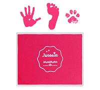Tampon encreur lavable non toxique pour empreintes de pieds de bébé Rose 12,7 x 10,2 cm