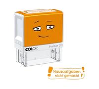 Tampon encreur NIO School "Les devoirs ne sont pas faits !", encre shiny orange, 38 x 14mm