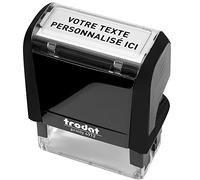 Tampon encreur noir écologique personnalisable avec votre propre texte, Trodat Printy 4912, dimensions : 47x18 mm, pour 4 lignes de texte maximum, encre incluse, rechargeable