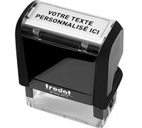 Tampon encreur noir écologique personnalisable avec votre propre texte, Trodat Printy 4915, dimensions : 69x24 mm, pour 6 lignes de texte maximum, encre incluse, rechargeable