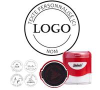 Tampon encreur Personnalisable - Tampon personnalisé avec Logo Texte Signatures- Tampon en caoutchouc personnalisé 42mm pour Livre, Enseignant, Enveloppe, Carte d'invitation de Mariage