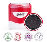 Tampon Encreur Personnalisable - Tampon Personnalisé avec Texte Logo - Tampon Auto-encreur professionnel Personnalisé pour Entreprise, Livres, Adresse, Enseignants - Rond 42mm