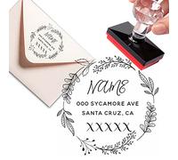 tampon encreur personnalisable Tampons Encreurs Botanique Wreath Family Rustic Script Adresse cadeau mariage étiquettes personnalisées tampon entreprise