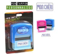 Tampon Encreur Personnalisé - Mon Chéri - 6,5 cm - Empreinte 4x1,6 cm - Encreur 4,2x2 cm
