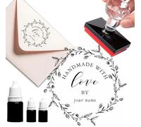 Tampon Encreur Personnalisé Rond avec Logo/Texte - Cachet Entreprise, Mariage - Auto-encreur Photosensible - 30mm 40mm 50mm - Idéal Société & Scrapbooking