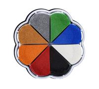 Tampon encreur pour empreintes digitales - 8 couleurs - Lavable - En forme de pétale - Pour métal, verre, céramique, garçons et filles - Pour la Saint-Valentin