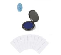 Tampon Encreur pour Empreintes Digitales - Encre Bleu Sèche Rapidement et Effaçable - Kit avec 10 Lingettes Nettoyantes - Pour Authentification de Documents et Identification