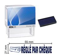 Tampon Encreur Réglé Par Chèque Colop Printer 40 59x23mm Bleu