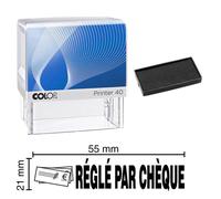 Tampon Encreur Réglé Par Chèque Colop Printer 40 59x23mm Noir