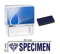 Tampon Encreur Spécimen Colop Printer 40 59x23mm Bleu