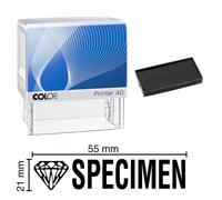 Tampon Encreur Spécimen Colop Printer 40 59x23mm Noir