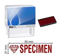 Tampon Encreur Spécimen Colop Printer 40 59x23mm Rouge