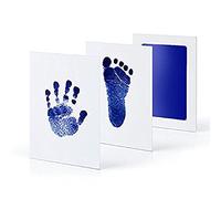 Tampon encreur tactile sans encre pour empreintes de pieds et de mains - 5 couleurs - Sans danger - Non toxique - Pour cadre photo - Non toxique et sans danger - Bleu