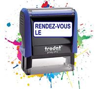 Tampon Encreur Trodat 4912 - Texte prédéterminé - Empreinte 47 x 18 mm - Tampon Pour Entreprise - 19 modèles disponibles (RENDEZ-VOUS LE)