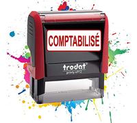Tampon Encreur Trodat 4912 - Texte prédéterminé - Empreinte 47 x 18 mm - Tampon Pour Entreprise - 19 modèles disponibles (COMPTABILISÉ)