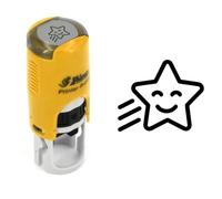 Tampon étoile qui sourit | 11mm | Cachet encreur astre smiley | Little Star ink stamp
