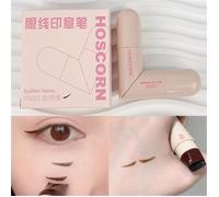 Tampon Eyeliner intégré à Double aile imperméable,résistant à la sueur et longue durée,facile à utiliser pour débutants-02 Marron