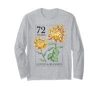Tampon Floral 72 Years Loved and Blessed 72e Anniversaire Manche Longue