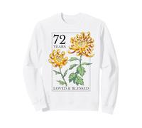 Tampon Floral 72 Years Loved and Blessed 72e Anniversaire Sweatshirt