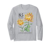 Tampon Floral 85 Years Loved and Blessed pour 85e Anniversaire Manche Longue