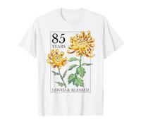 Tampon Floral 85 Years Loved and Blessed pour 85e Anniversaire T-Shirt