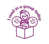 Tampon « I Read in A Group Today » - Smiley Faces Teacher - Encre violette