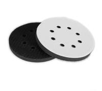 Tampon Interface Éponge 125mm 8 Trous 2Pièces Doux | Éponge douce, 8 trous aspiration, réduit vibrations, surfaces inégales, changement rapide