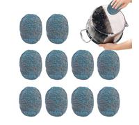 Tampon Jex avec Savon, 10 Pièces Tampons De Savon en Laine d'acier Réutilisable, Brosse Multi Usages Abrasive pour L'hygiène des Casseroles, des Poêles, Desplaques De Cuisson (Bleu,10pcs)