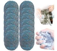 Tampon Jex avec Savon 12 Pcs De Tampons à RéCurer en Laine d'acier RéUtilisables Et Absorbants Pré-SavonnéS pour Nettoyage De Maison De Vaisselle De Cuisine des Casseroles des Poêles Et des Fours