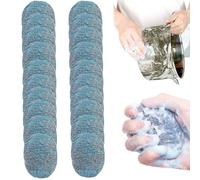 Tampon jex Avec savon Époudeur en laine en acier 20pcs tampon jex Poussions de savon en laine en acier tampons Jex au Savon laine d'acier Absorbant paille de fer tampons de laine d'acier