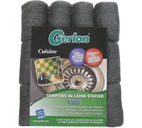Tampon laine d'acier inox Gerlon - Vendu par 12
